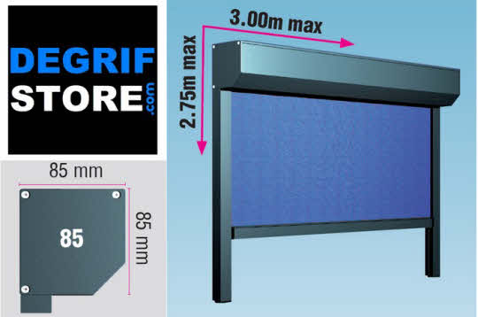 Store screen extérieur guidé par coulisses et coffre