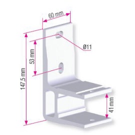 Support Façade Store Degrifstore SUPPF35N - Pour Barre Carrée 35x35mm Aluminium Blanc